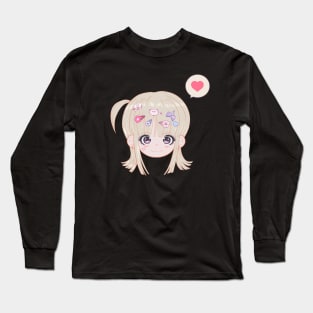 Decora Kei Cute Anime Girl Face Long Sleeve T-Shirt